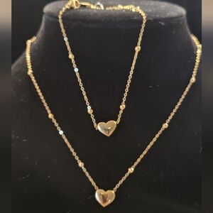 18k Gold Plated Heart Pendant & Bracelet Set